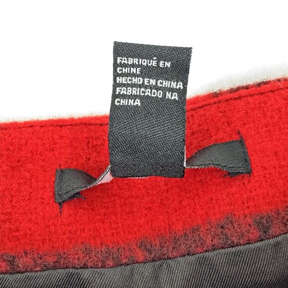 Forever 21 Womens Mini Skirt Sz M Red Black Plaid Zip Front Academia Goth Grunge - Picture 7 of 12